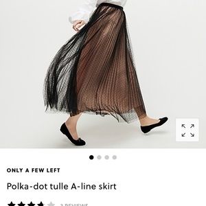 Jcrew Black Tulle A-line skirt polka dots size 6